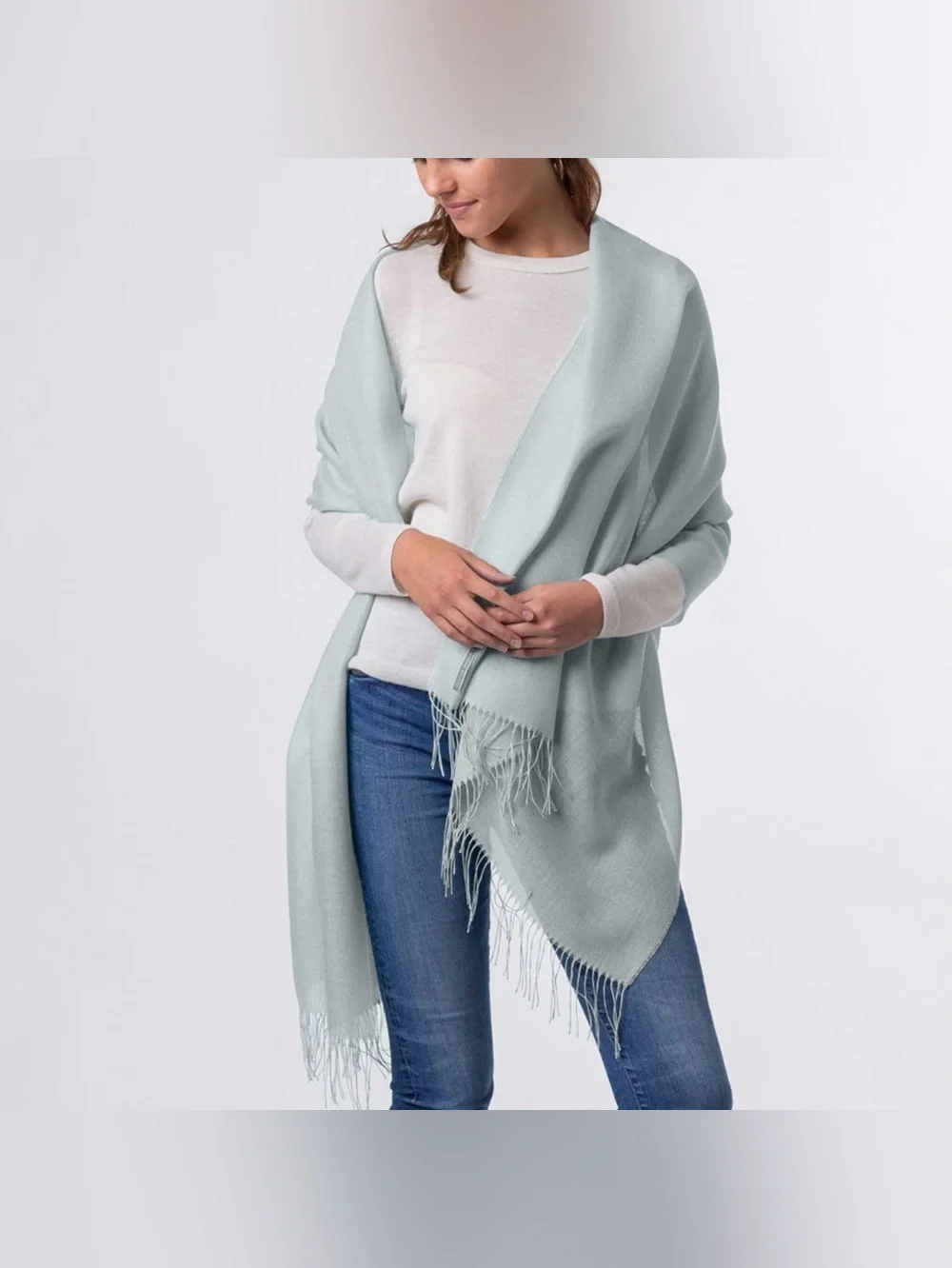 Alicia Adams Alpaca Portofino Shawl Aqua Baby Alpaca Silk Wrap